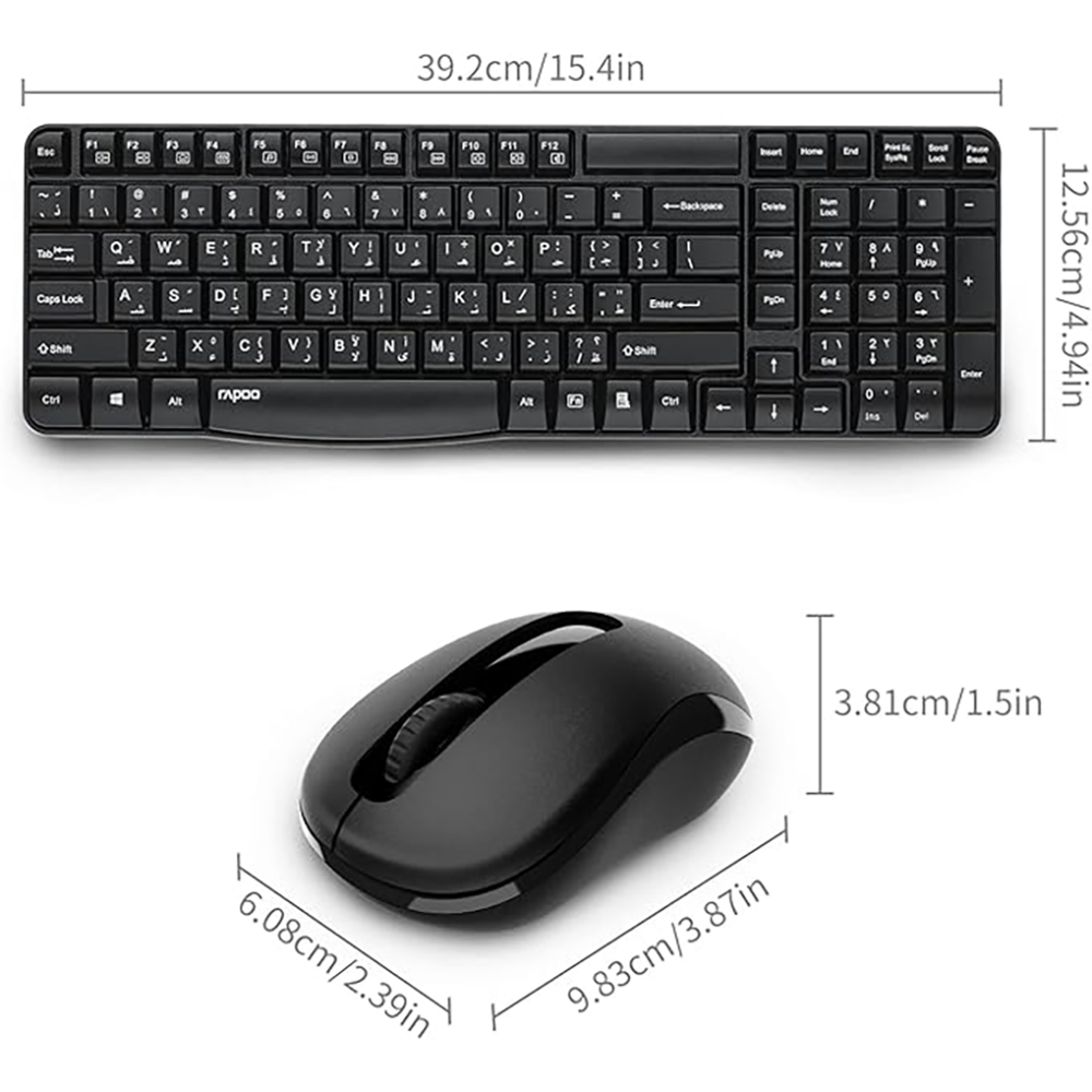 ست ماوس و کیبورد بی سیم رپو مدل X1800 pro