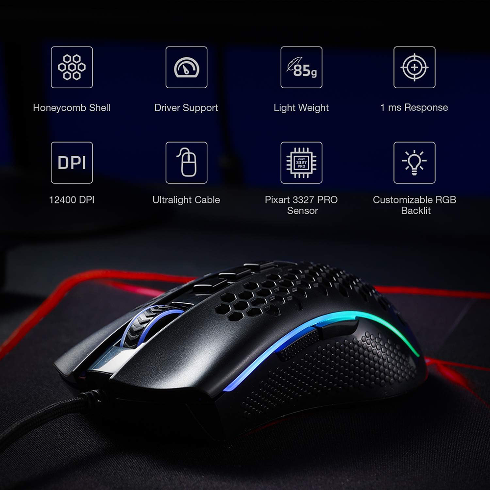 ماوس ردراگون گیمینگ سیم دار مدل Storm M808 RGB
