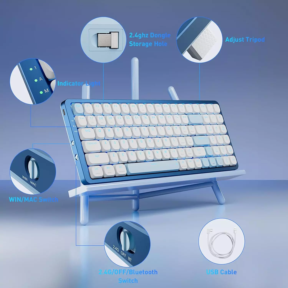 کیبورد ردراگون گیمینگ بی سیم مدل Eva K684WB RGB PRO