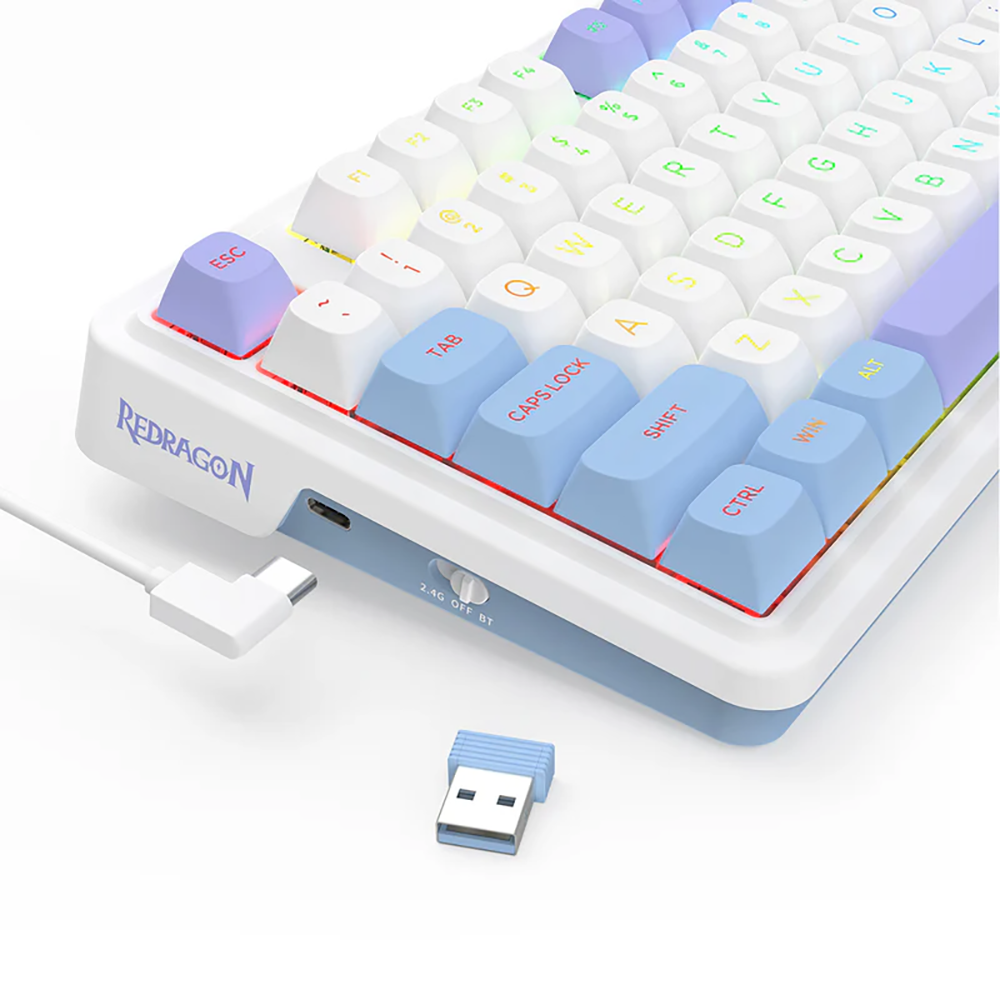 کیبورد ردراگون گیمینگ بی سیم مدل Ucal K673WBP RGB MAX