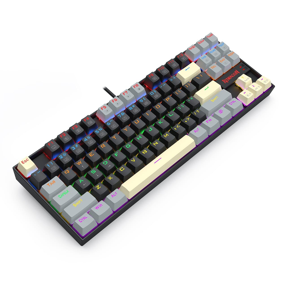 کیبورد ردراگون گیمینگ سیم دار مدل Kumara K552LGY RGB