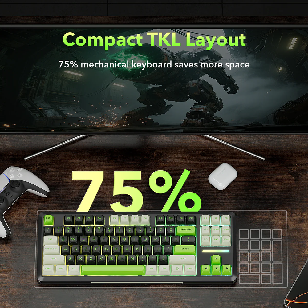 کیبورد ردراگون گیمینگ بی سیم مدل Wildslash K734BWG RGB PRO