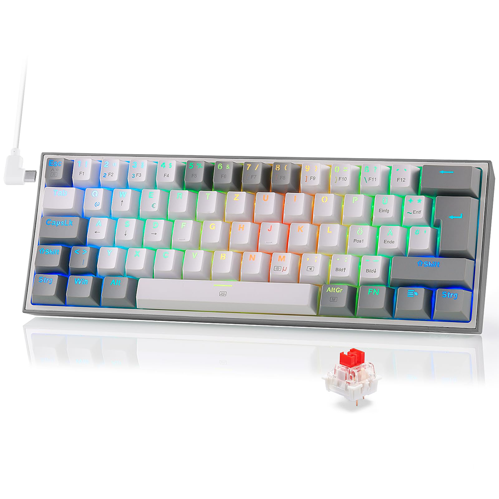کیبورد ردراگون گیمینگ سیم دار مدل Fizz K617WG RGB