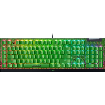 کیبورد ریزر گیمینگ سیم دار مدل BlackWidow V4 X Minecraft Edition