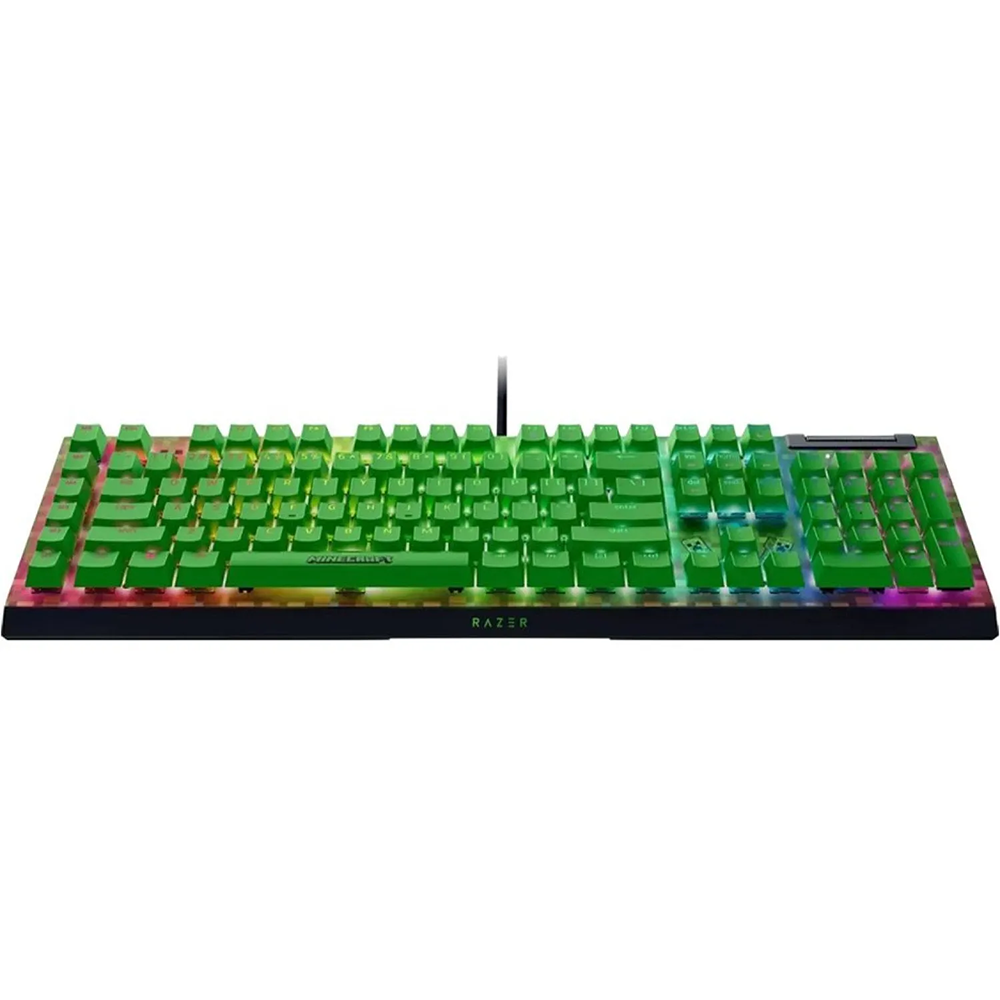 کیبورد ریزر گیمینگ سیم دار مدل BlackWidow V4 X Minecraft Edition