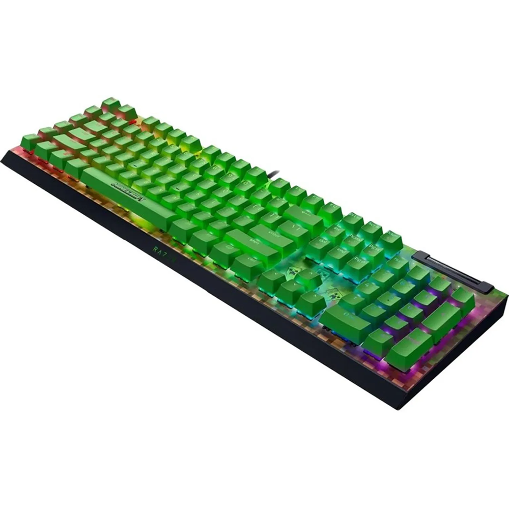 کیبورد ریزر گیمینگ سیم دار مدل BlackWidow V4 X Minecraft Edition