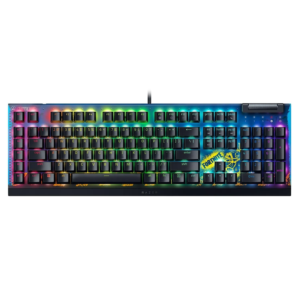 کیبورد ریزر گیمینگ سیم دار مدل BlackWidow V4 X Fortnite Edition